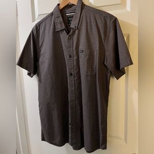 RVCA mens L plaid shirt button down shirt sleeve EUC